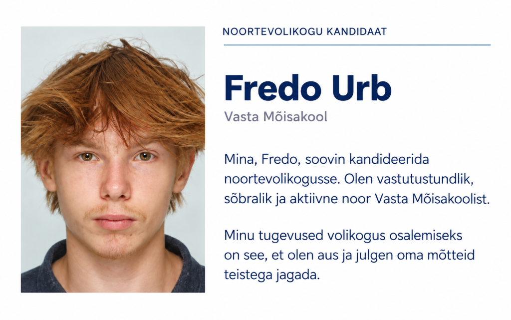 Noortevolikogu kandidaat Fredo Urbi.png