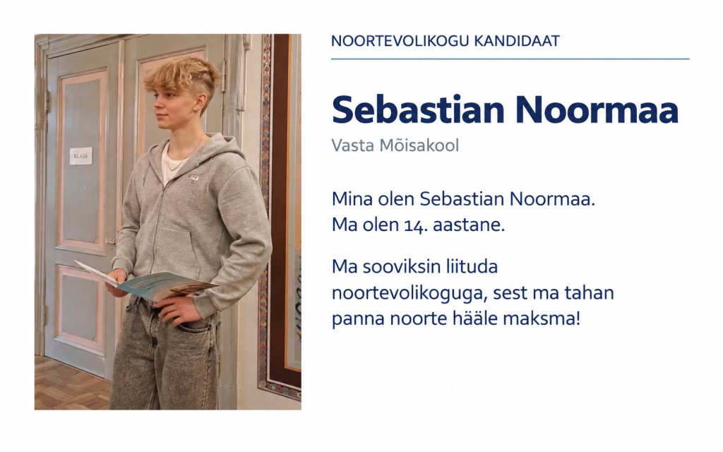 Noortevolikogu kandidaat Sebastian Noormaa.png